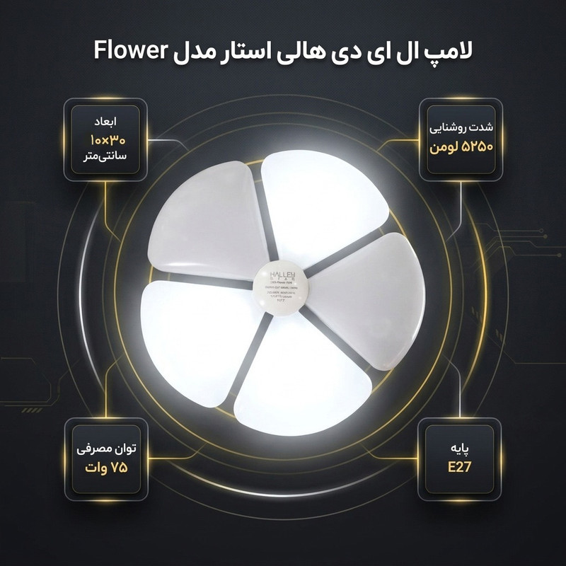 لامپ ال ای دی 75 وات هالی استار مدل Flower پایه E27