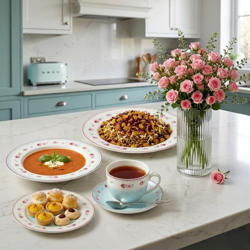 سرویس غذاخوری چینی 20 پارچه 4 نفره مدل ZP-308