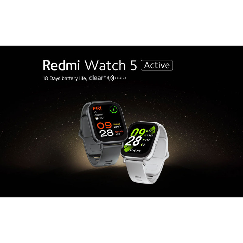 ساعت هوشمند شیائومی مدل Redmi Watch 5 Active - Global دارای قابلیت های قابلیت مکالمه از طریق بلوتوث، قابلیت تغییر طرح ساعت یا تم بند پلاستیک