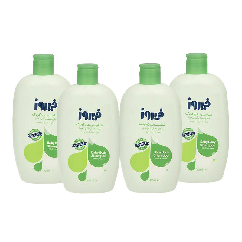 شامپو بدن بچه فیروز مدل Aloe Vera حجم 450 میلی لیتر مجموعه 4 عددی