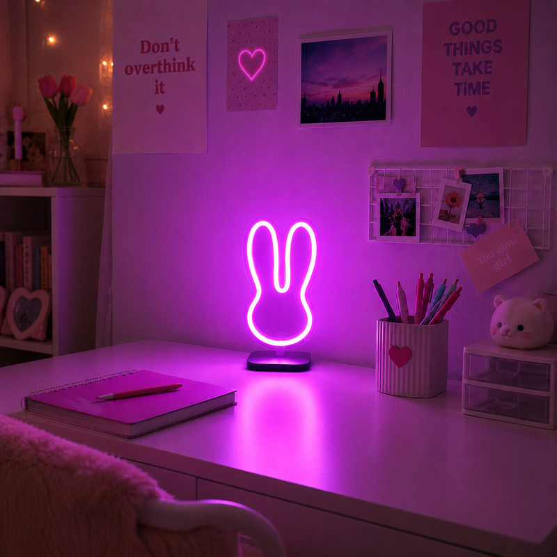 تابلو نئونی طرح خرگوش کد p18