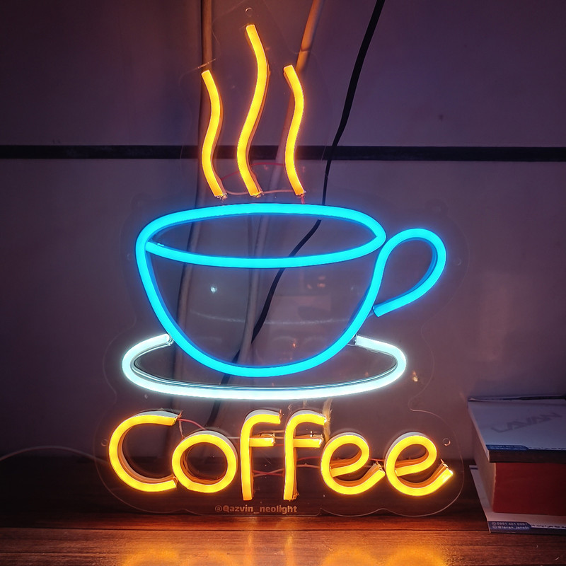 چراغ نئونی طرح coffee کد CO33X24