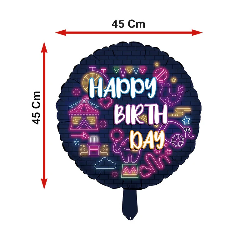 بادکنک فویلی لاکی بالونز مدل سیرک حیوانات طرح Happy Birthday کد 1291