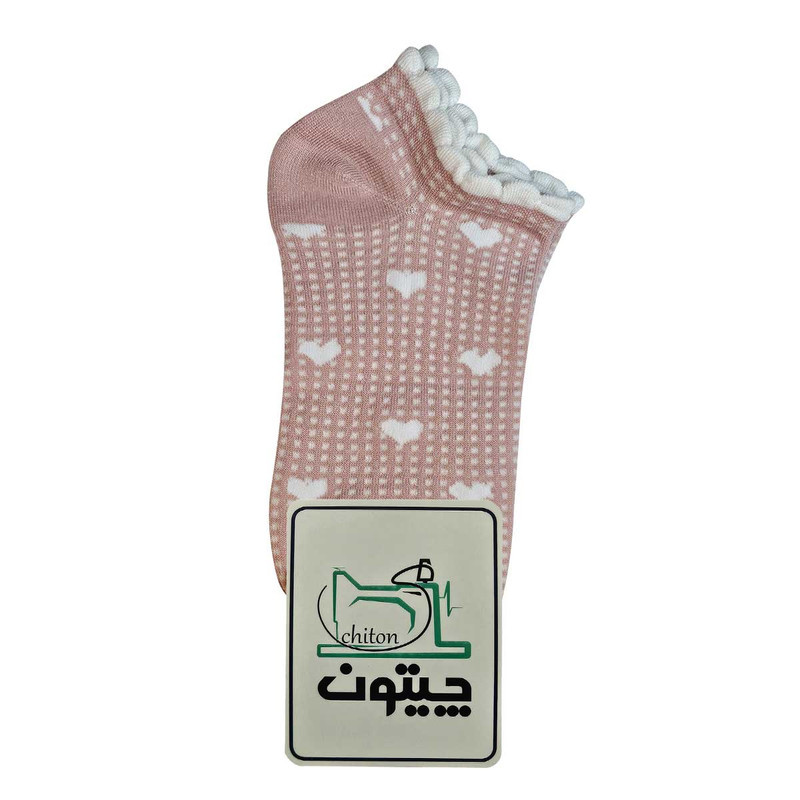جوراب ساق کوتاه زنانه مدل چیتون طرح قلبی خرسی بسته 4 عددی