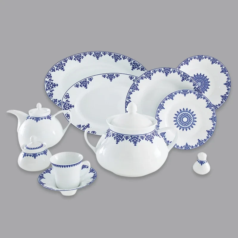 سرویس غذاخوری 108 پارچه 12 نفر چینی زرین ایران مدل Samarkand 108 Pieces High Grade