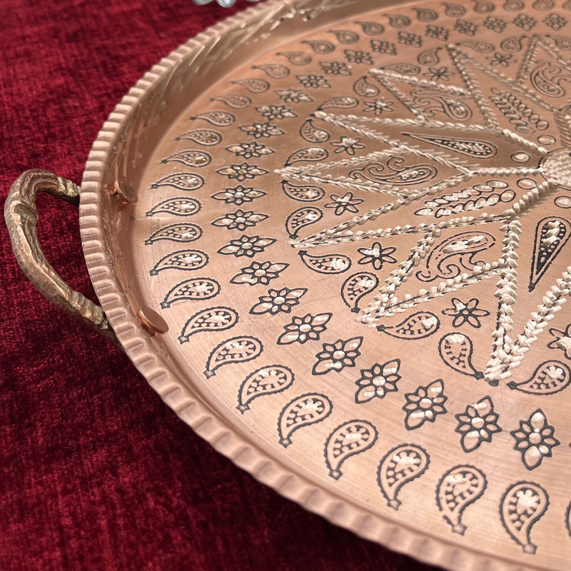 سینی مسی مدل الماس تراش کد31