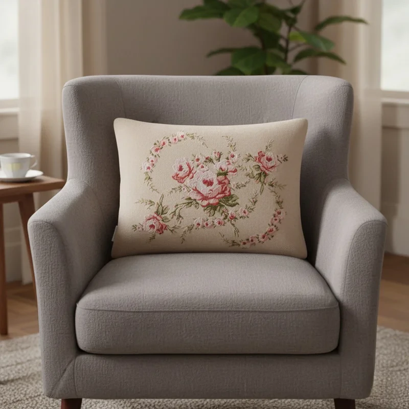 کاور کوسن انگلیش هوم مدل Rose Coquette سایز 35x50 سانتی متر
