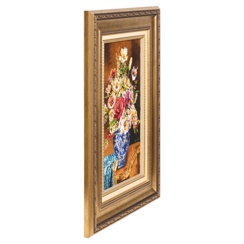تابلو فرش دستباف سی پرشیا طرح گل در گلدان کد 904145