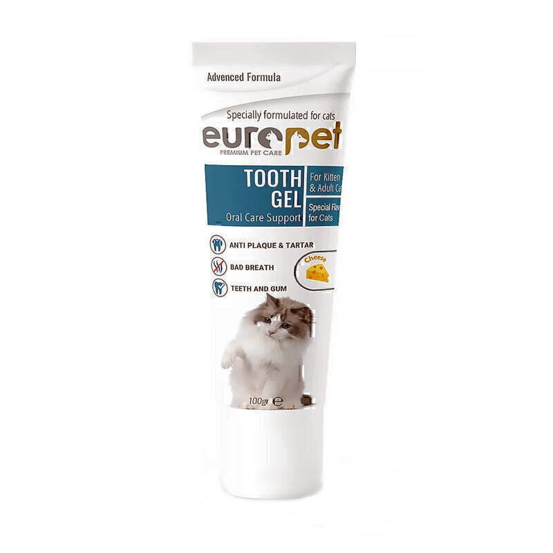 خمیر دندان گربه یوروپت مدل TOOTH GEL طعم پنیر وزن 100 گرم
