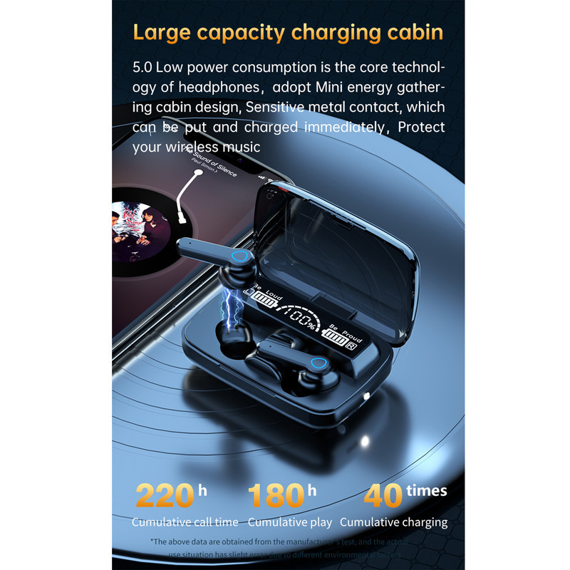 هدفون بلوتوثی مدل M19 Newest با میکروفون نویز کنسلینگ، درگاه شارژ microUSB، امکان استفاده به صورت پاوربانک