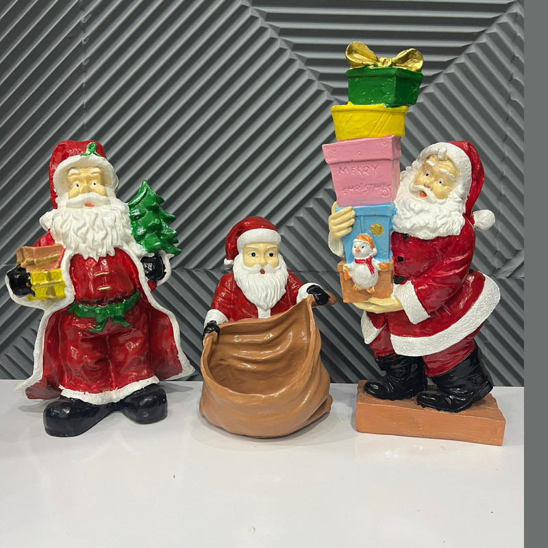 مجسمه مدل بابانوئل طرح کریسمس مجموعه 3 عددی