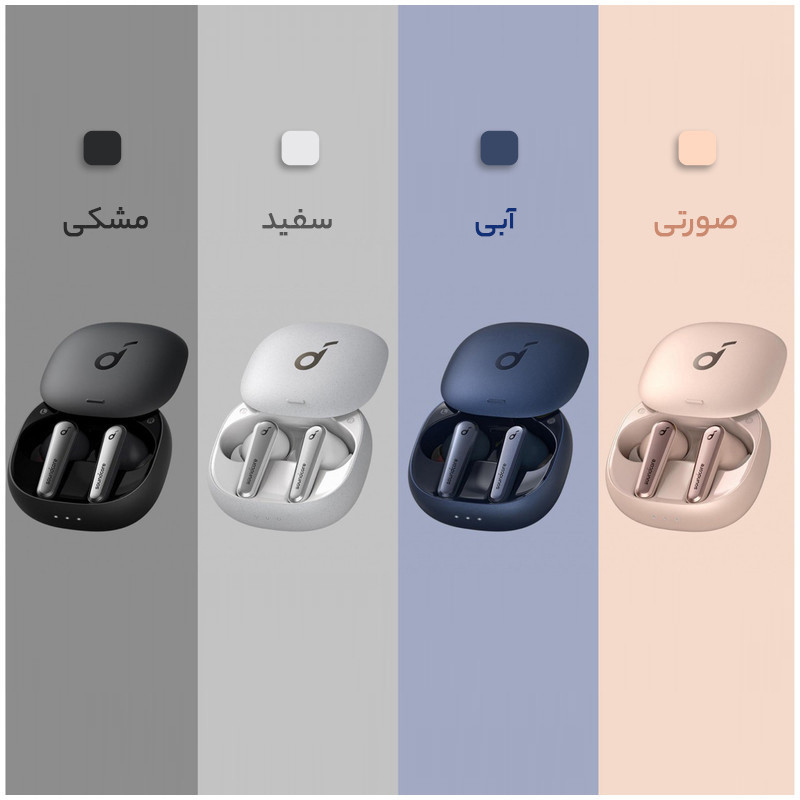 هدفون بلوتوثی آنکر مدل SoundCore Liberty Air 2 Pro با نویز کنسلینگ فعال (ANC)، درگاه شارژ USB Type-C، مجهز به درایور PureNote برای ایجاد صدایی واضح، مقاوم در برابر رطوبت و عرق (IPX4)