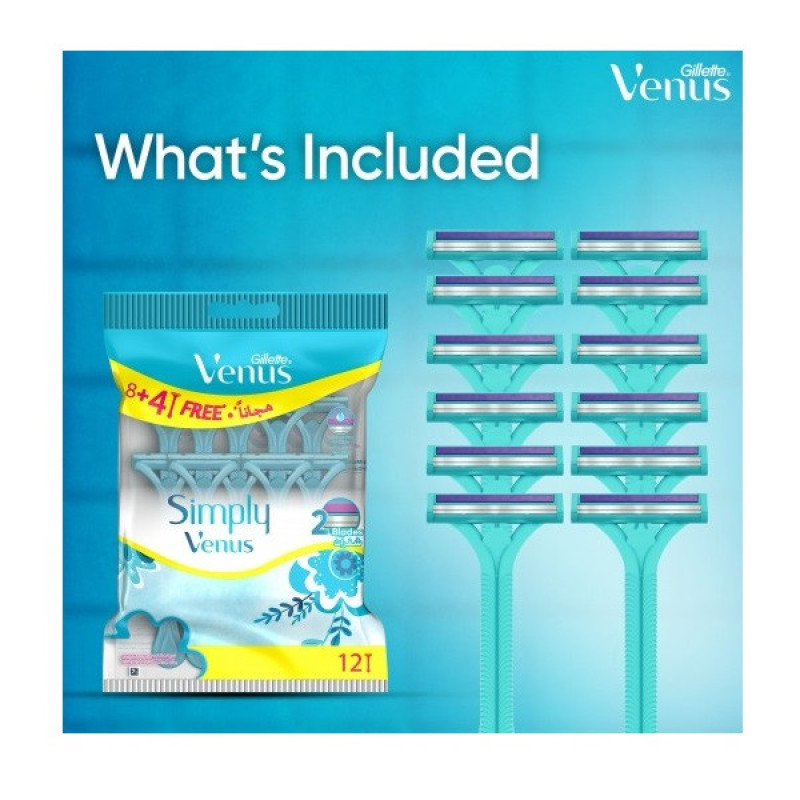 خود تراش ژیلت مدل  Simply Venus بسته 12 عددی