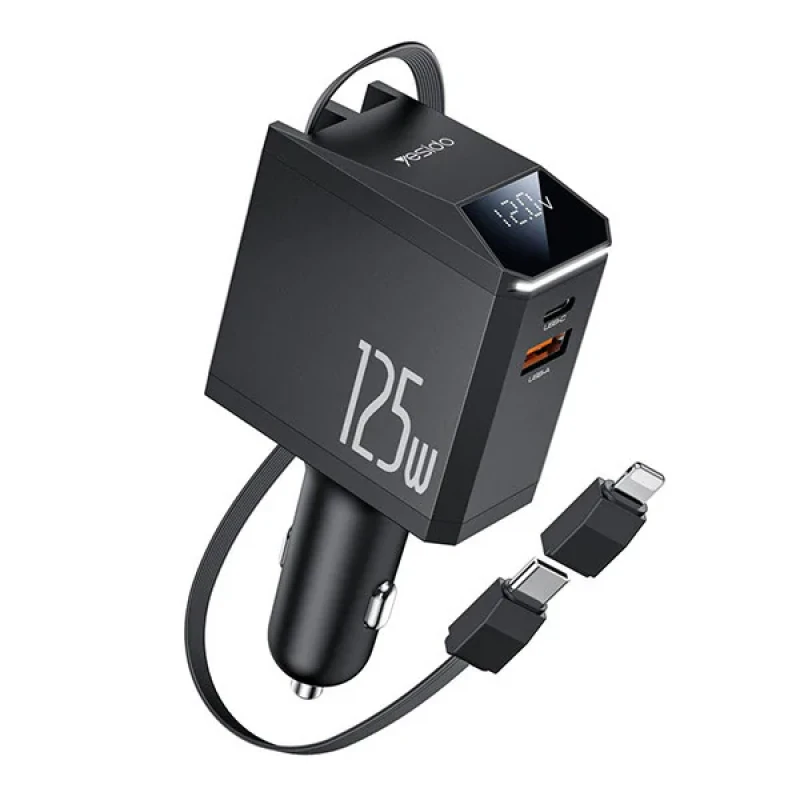 شارژر فندکی 125 وات سه پورت یسیدو مدل Y71