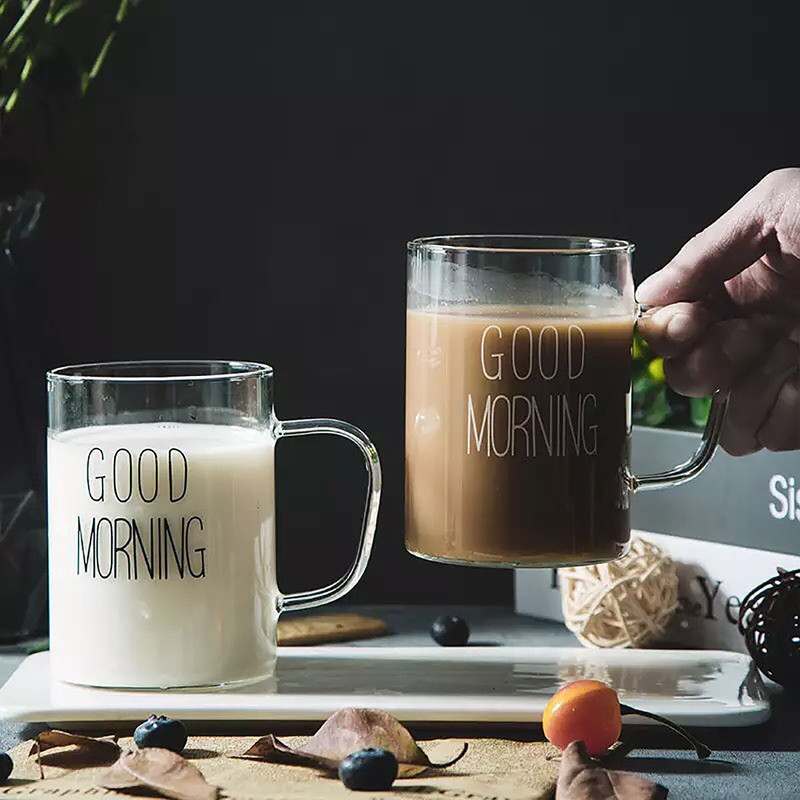 ماگ مدل شیشه ای طرح good morning