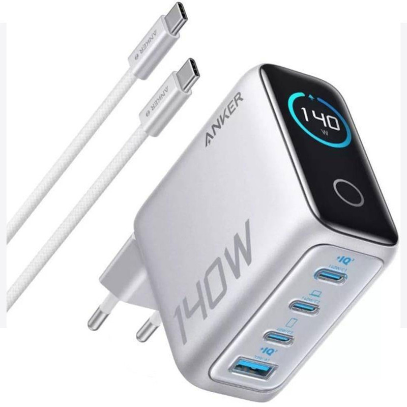 شارژر دیواری 140 وات انکر مدل A2697 به همراه کابل USB-C به طول 1.5 متر