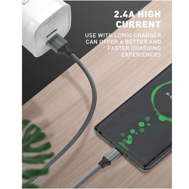 کابل تبدیل USB به USB-C الدینیو مدل LS441 01pl طول 1 متر