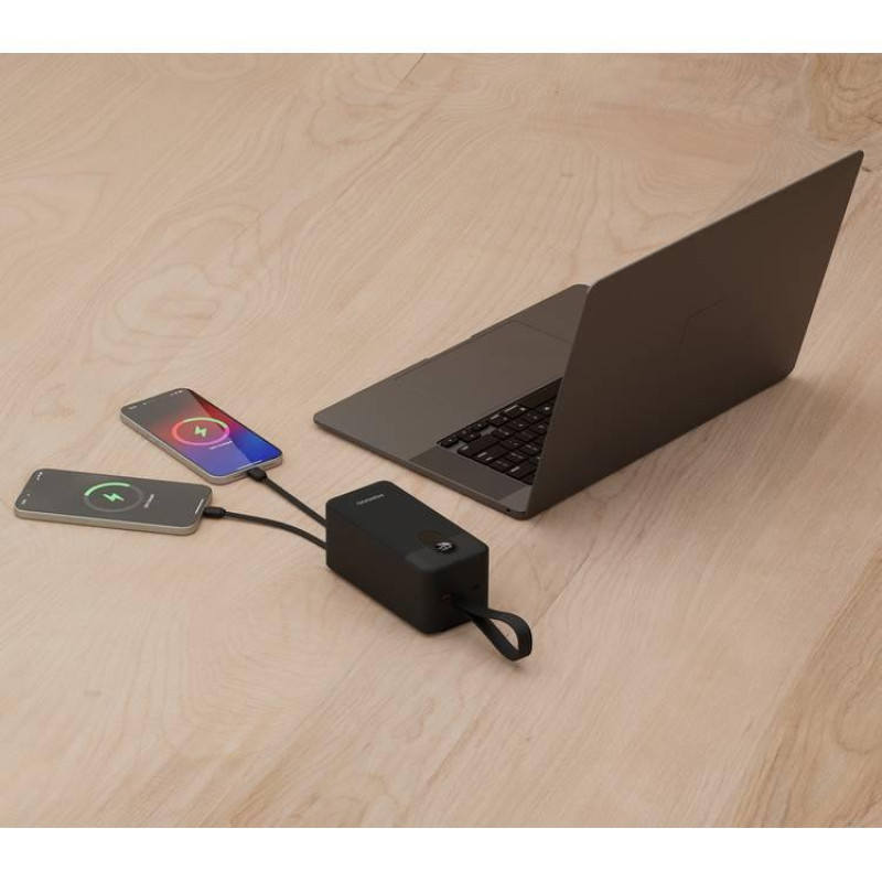 پاوربانک پرودو مدل Integrated Cables ظرفیت 50000 میلی آمپر بر ساعت