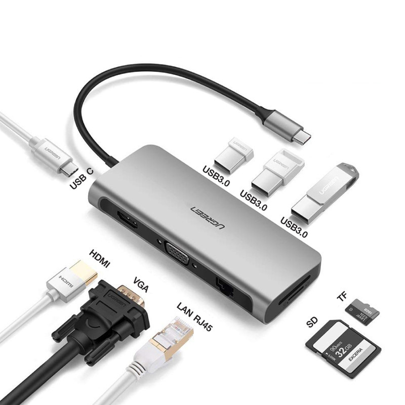 مبدل USB-C به HDMIVGAUSBLANUSB-C یوگرین مدل 40873