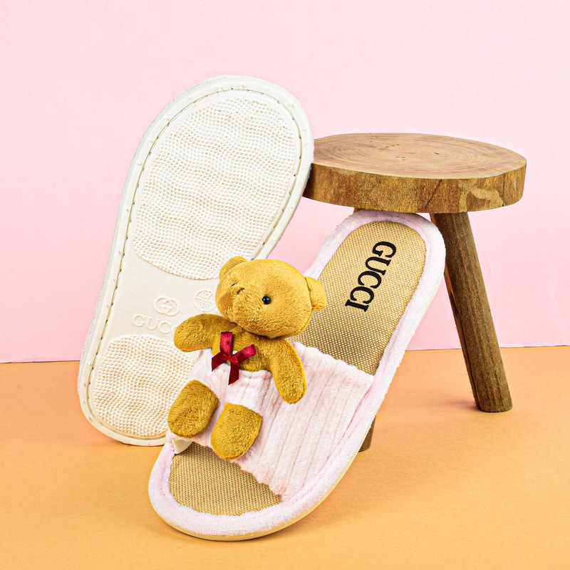 دمپایی حوله ای زنانه مدل TEDDY Bear PK.2986