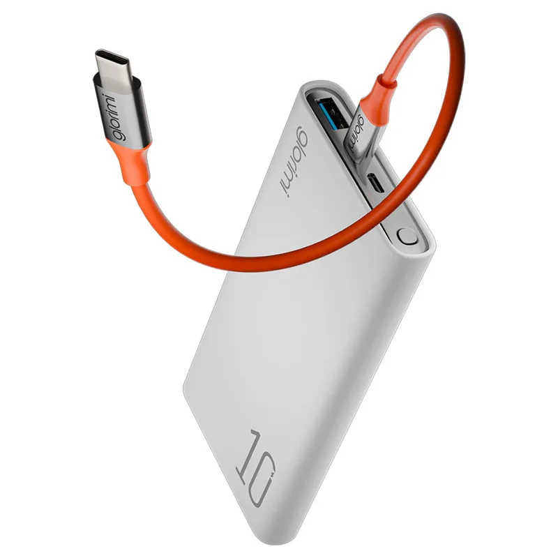 پاوربانک 22.5 وات گلوریمی مدل Lightcore ظرفیت 10000 میلی‌آمپرساعت به همراه کابل تبدیل USB-C