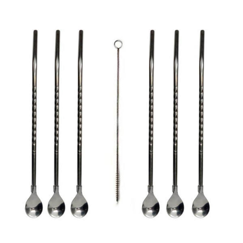 قاشق شربت خوری یونیک لایف مدل نی دار مجموعه 7 عددی