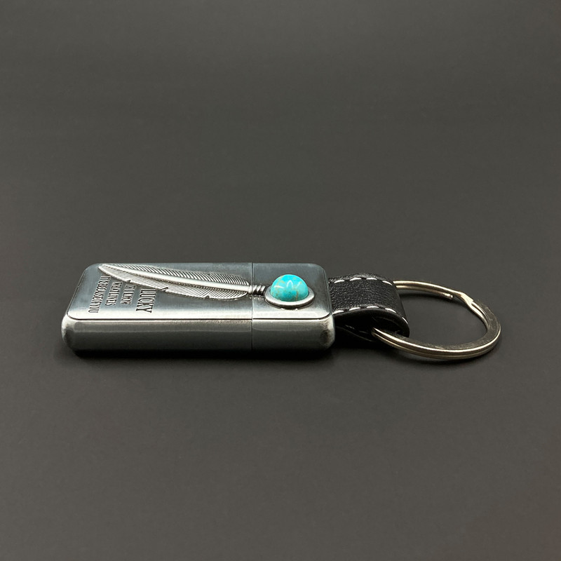 فندک گازی مدل پر نگین فیروزه کد DKD-2004