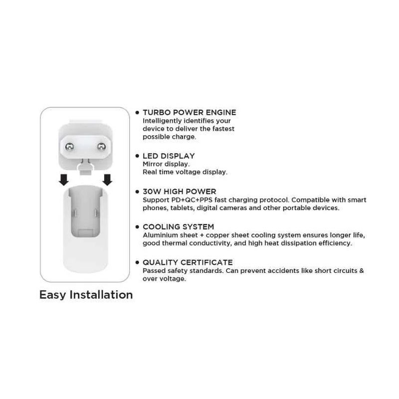 شارژر دیواری الدینیو مدل Super Charger به همراه کابل USB-C