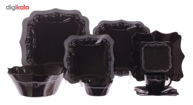 سرویس غذاخوری 38 پارچه لومینارک مدل Authentic Silver Black