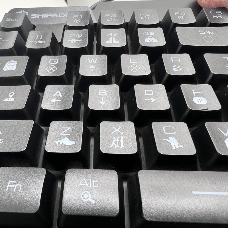 کیبورد گیمینگ شیپادو مدل RGBF6، سوییچ ممبران، Tenkeyless، نورپردازی LED RGB