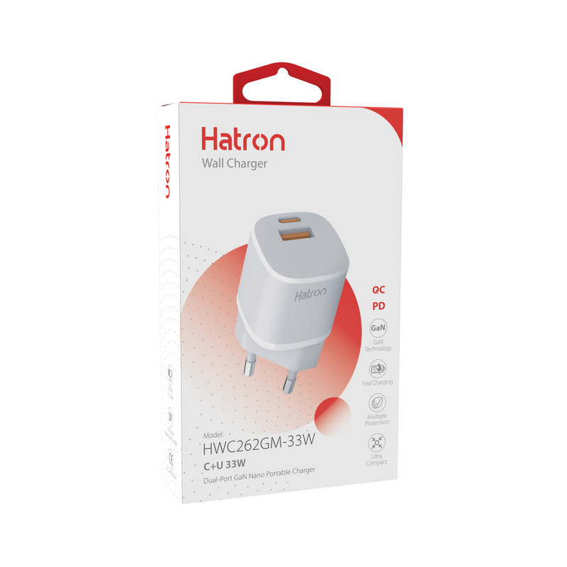 شارژر دیواری 33 وات هترون مدل HWC262GM-33W GaN
