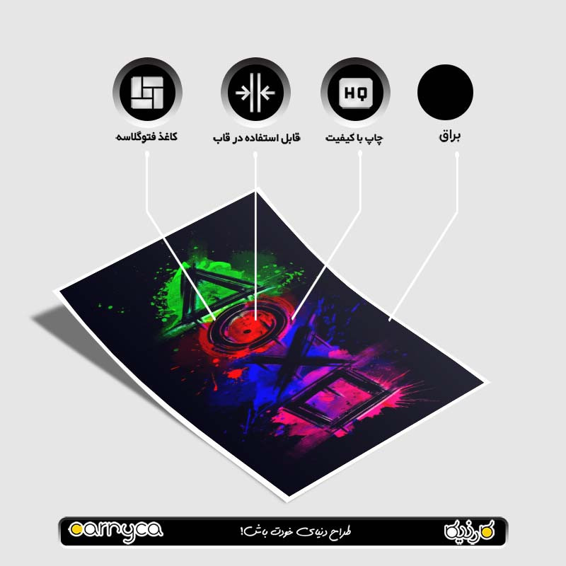 پوستر کارنيکا طرح گیم لاور Game Lover کد 34174 مجموعه 8 عددی