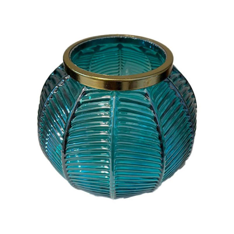 گلدان دکوری شیشه‌ای مدل برکه با کد 011، ابعاد 15×9×14 سانتی‌متر، وزن 700 گرم