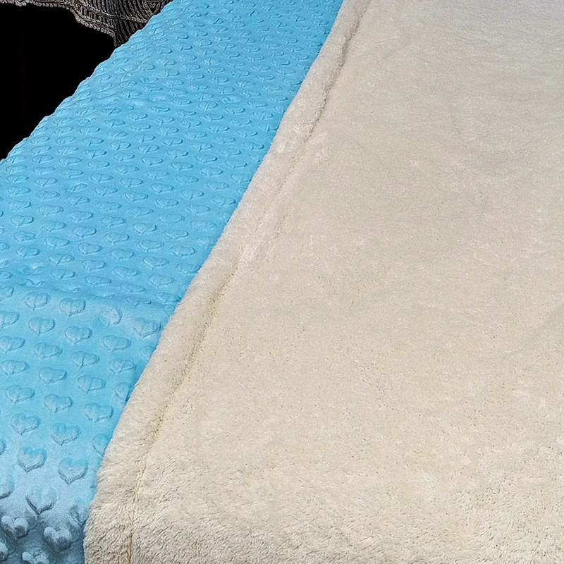 پتو 1 نفره مدل کریستال قلبی پشت تدی سایز 220x160 سانتی‌متر