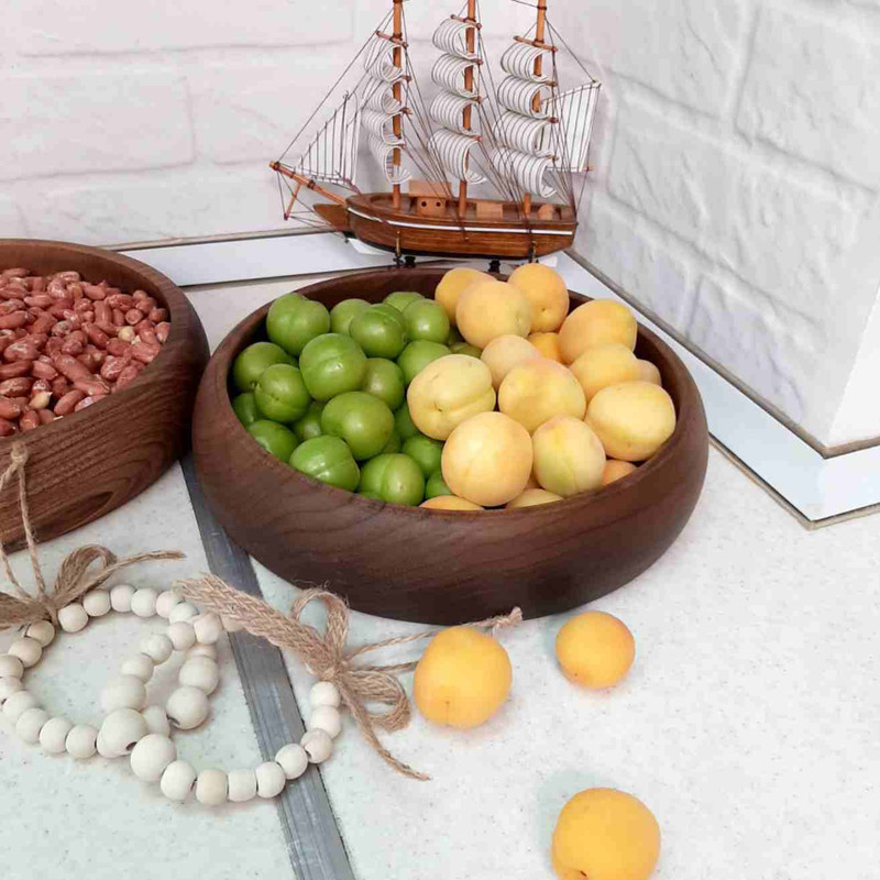 کاسه مدل چوبی طرح خمره‌ای کد ۲۸
