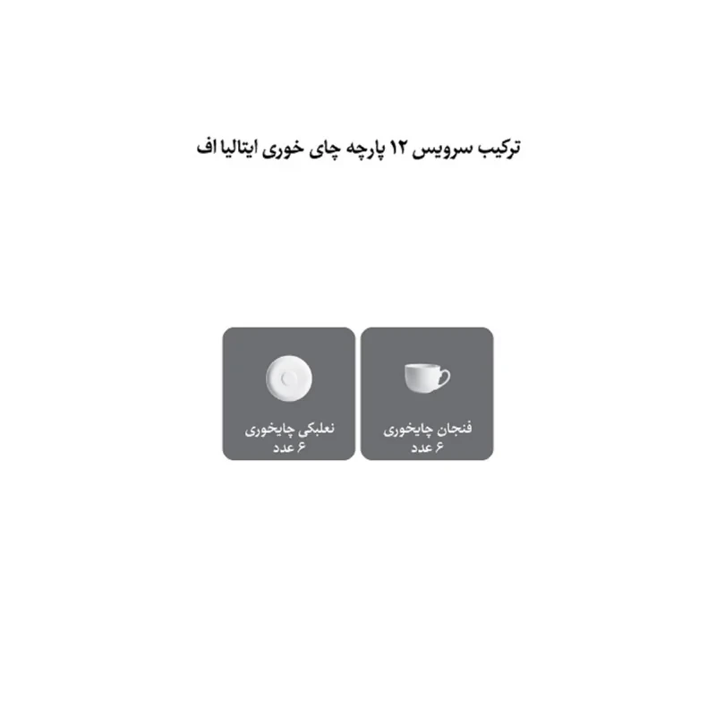 ست فنجان و نعلبکی 12 پارچه چینی زرین ایران مدل چای خوری ایتالیا اف 8 ویلیج درجه 1