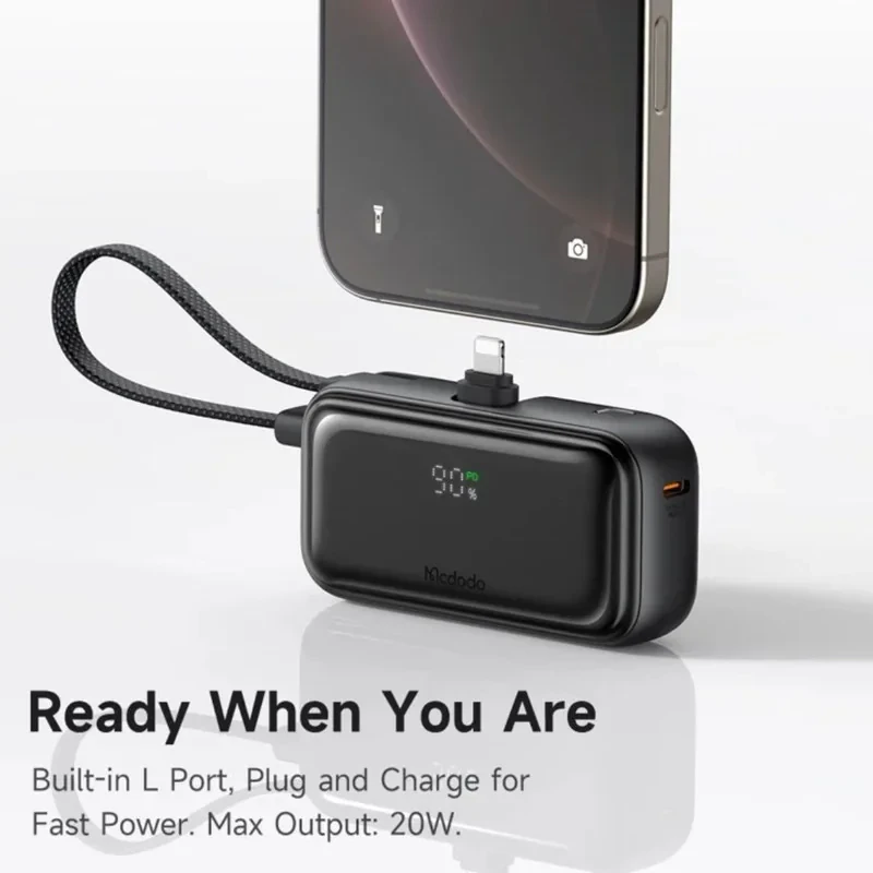 پاوربانک مک دودو مدل MC-7800 ظرفیت 5000 میلی‌آمپر ساعت به همراه کابل تبدیل USB-C