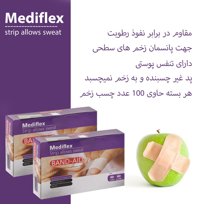 چسب زخم مدیفلکس مدل Aid01 بسته 100 عددی