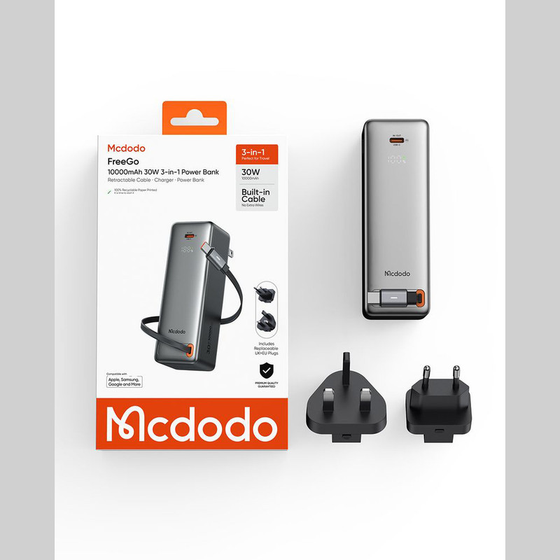 پاوربانک 30 وات مک دودو مدل MC-318 ظرفیت 10000 میلی‌آمپرساعت