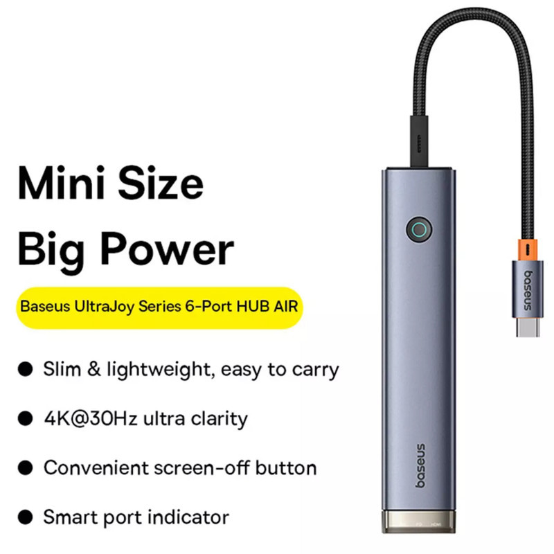هاب 6 پورت USB-C باسئوس مدل BS-OH164