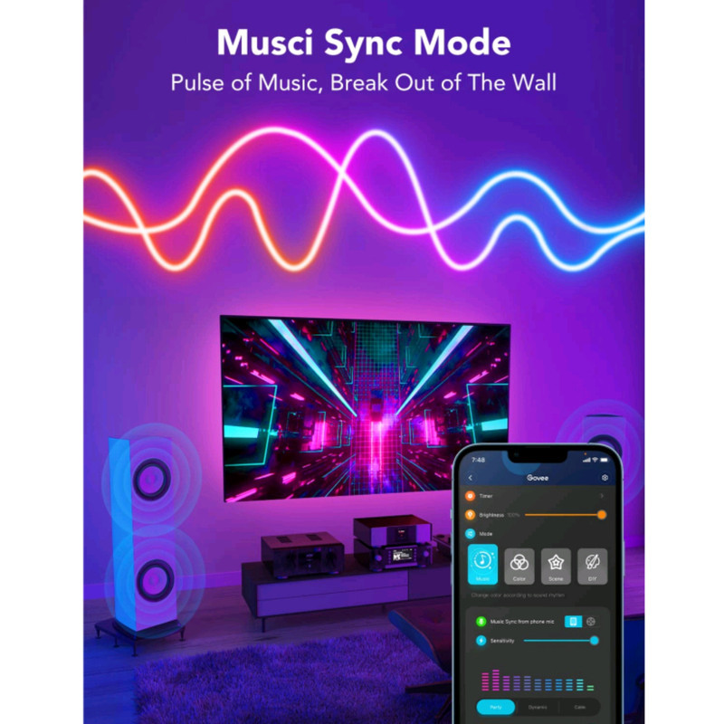 ریسه مدل نئون فلکسی RGB-IC App طول 5 متر