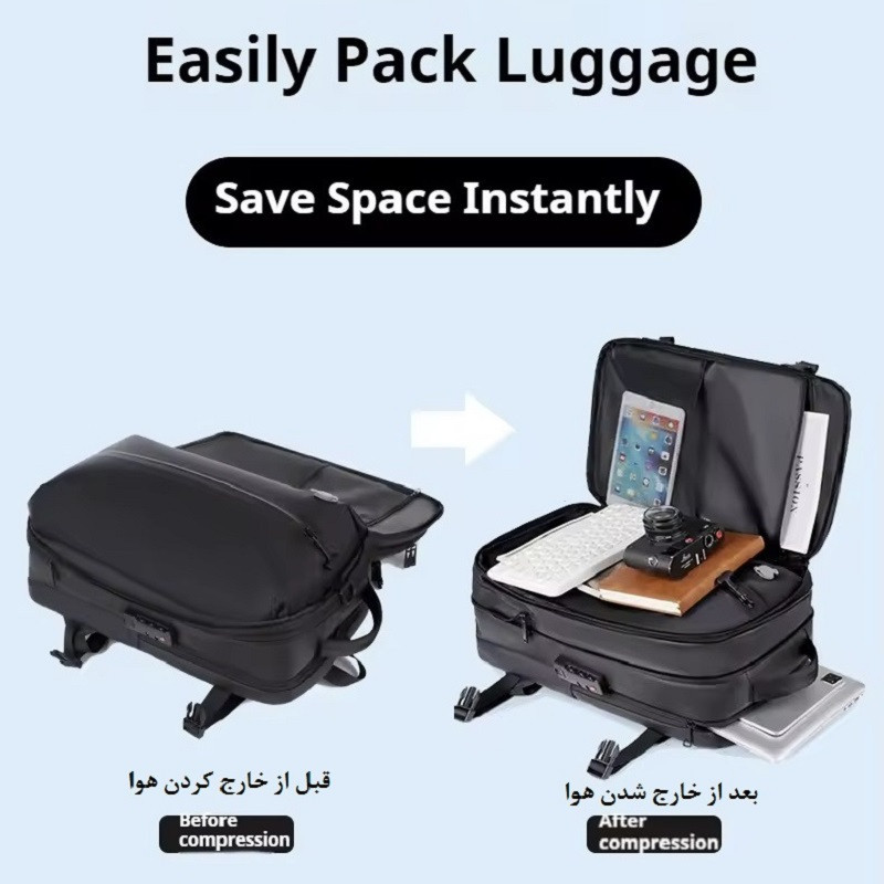 کوله پشتی لپ تاپ مدل وکیوم دار 3034 مناسب برای لپ تاپ 14.1 تا 15.6 اینچی