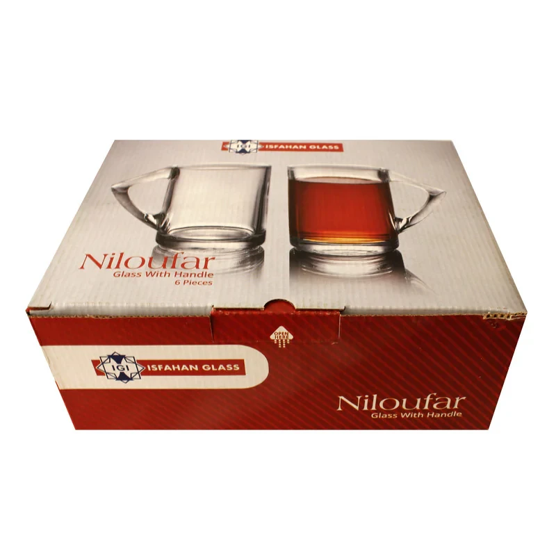 لیوان شیشه و بلور اصفهان مدل نیلوفر کد 440 بسته 6 عددی