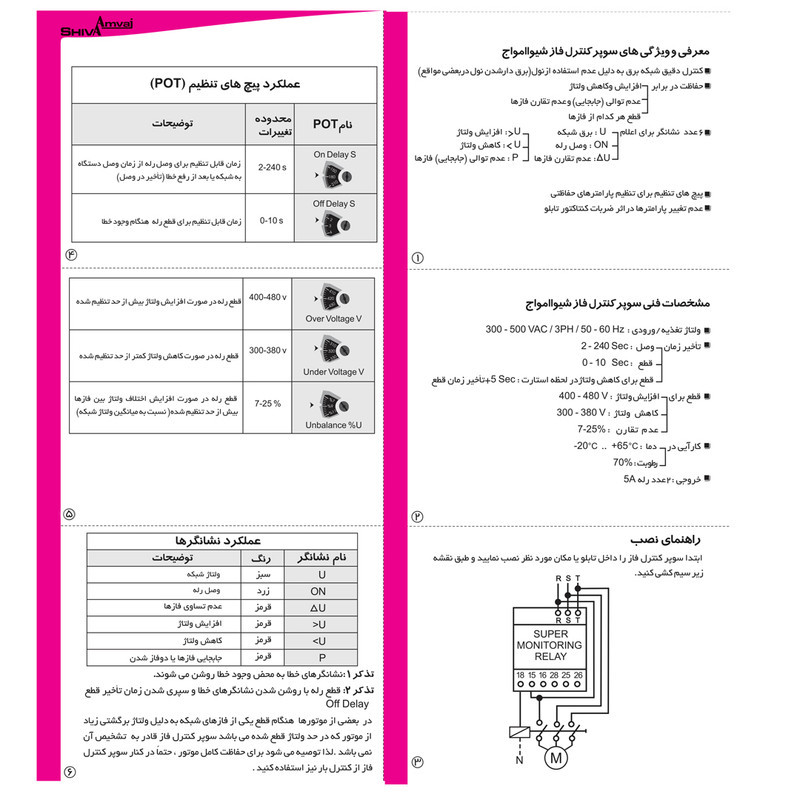 سوپر كنترل فاز شيوا امواج مدل SMB-5P