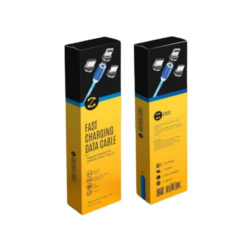 کابل تبدیل مغناطیسی USB به لایتنینگ  MicroUSB  USB-C زینکو مدل 3×1 طول 1 متر
