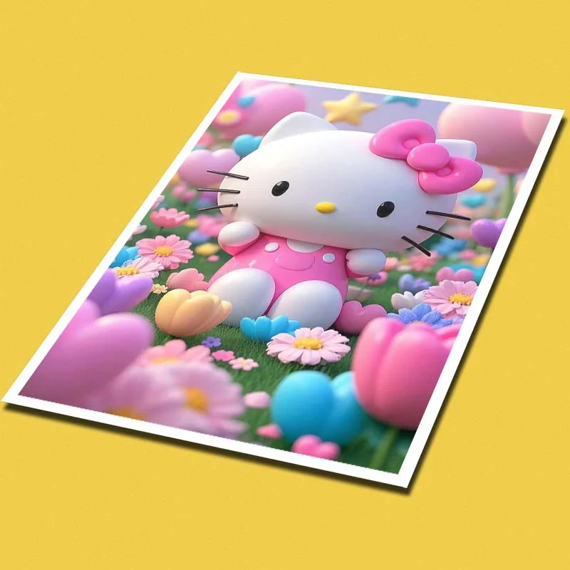 پوستر کارنيکا طرح هلو کیتی hello kitty کد 57058 مجموعه 8 عددی