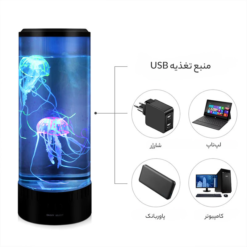 آباژور  رومیزی مدل آکواریومی  عروس دریایی