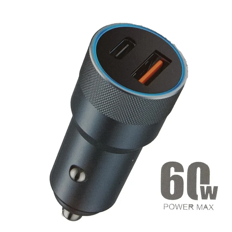 شارژر فندکی 60 وات 2 پورت مدل AK-257 فست شارژ