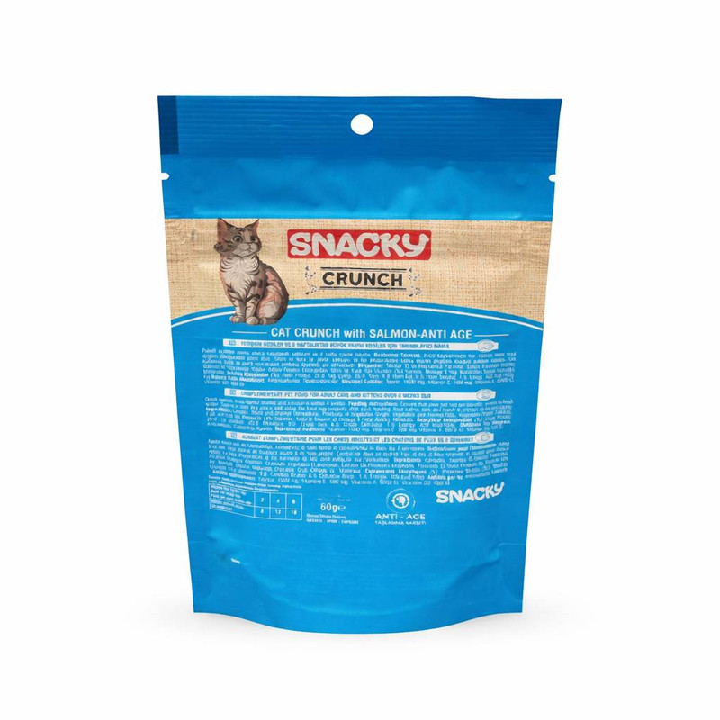 تشویقی گربه اسنکی مدل Crunch طعم مرغ و ماهی وزن 240 گرم مجموعه 4 عددی