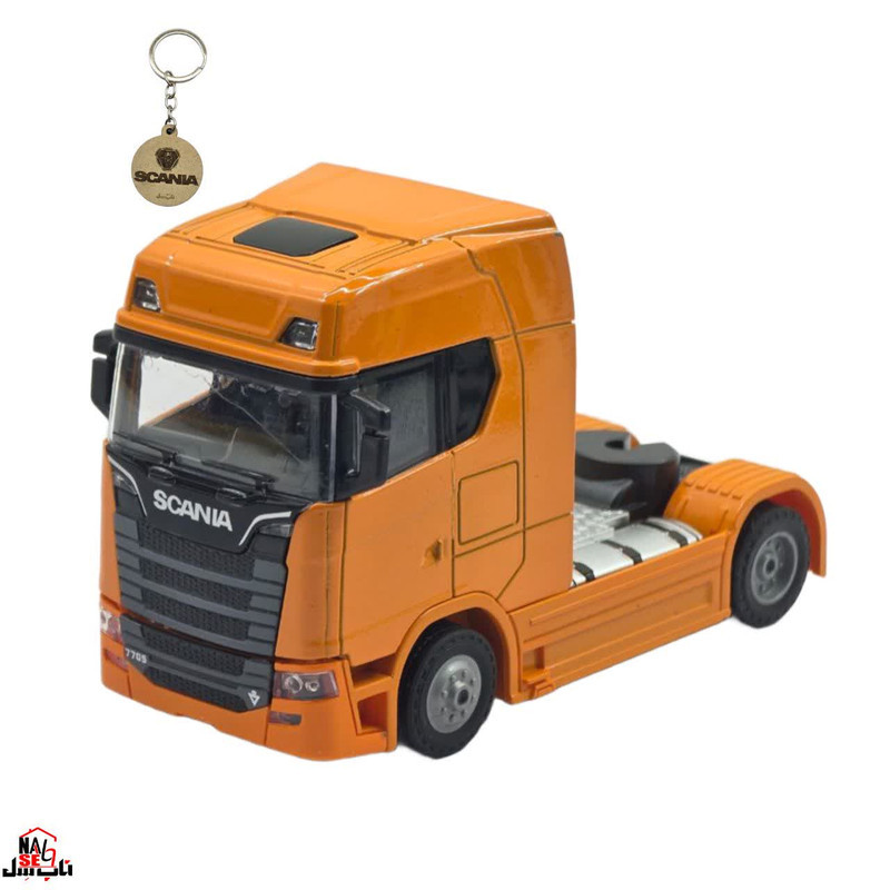 ماکت ماشین ناب سل مدل اسکانیا تک محور موزیکال فلزی SCANIA به همراه جاسوییچی